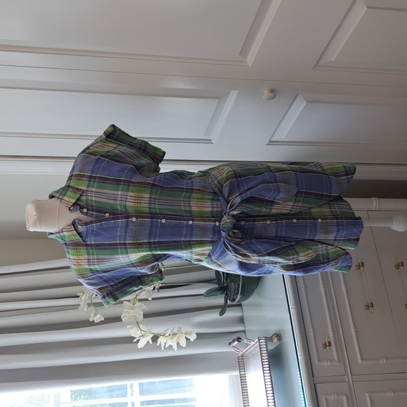 NWT Lauren Ralph Lauren Womens Tissue Linen Plaid Tie Front Mini Shirtdress S-2P - Picture 1 of 8
